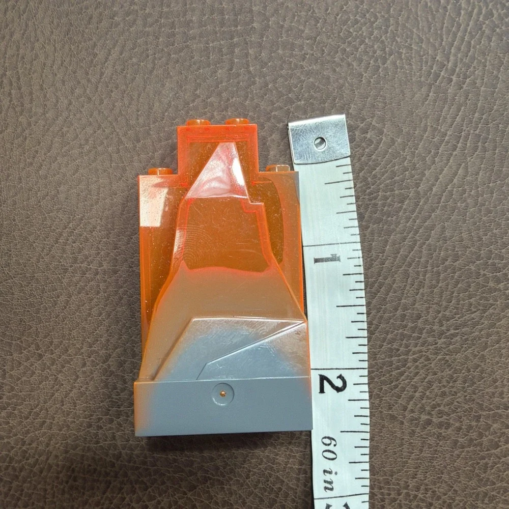 Genuine LEGO Rock Panel 2x4x6 Trans-Neon Orange Marbled Dark Gray 47847pb002